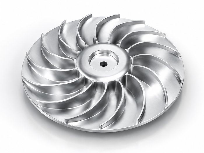 Roue de turbine à aubes courbes